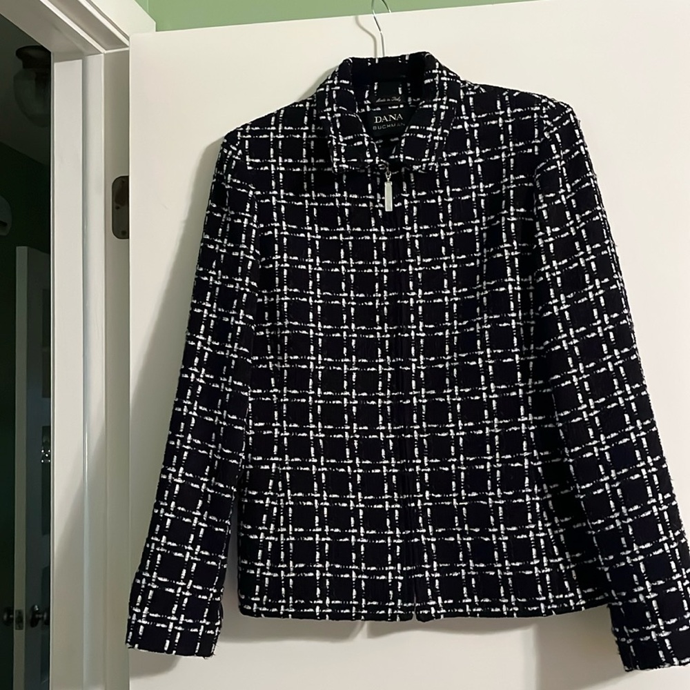 Dana Buchman navy and white jacket.  Size 10